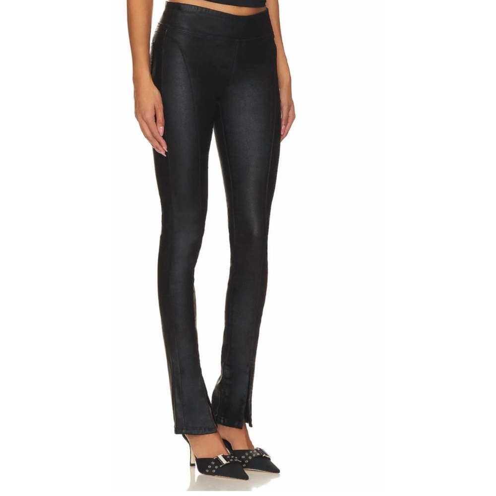 We The Free by Free People Double Dutch Black Coated Skinny Jean Leggings NWT XS